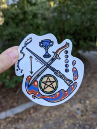 Wands, Cups, Swords, & Pentacles - Minor Arcana Weatherproof Sticker